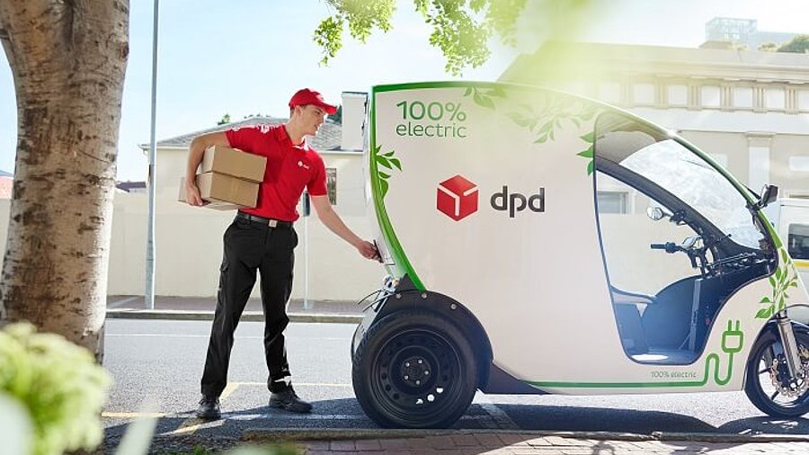 DPD Lastenrad grüne Zustellung