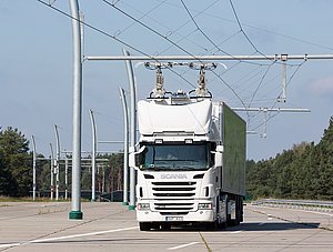 Oberleitungs-Lkw, Fahrszene auf der erweiterten eHighway Teststrecke