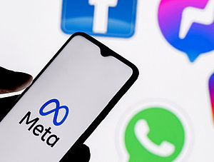 Logos von Meta, Facebook, Instagram und WhatsApp