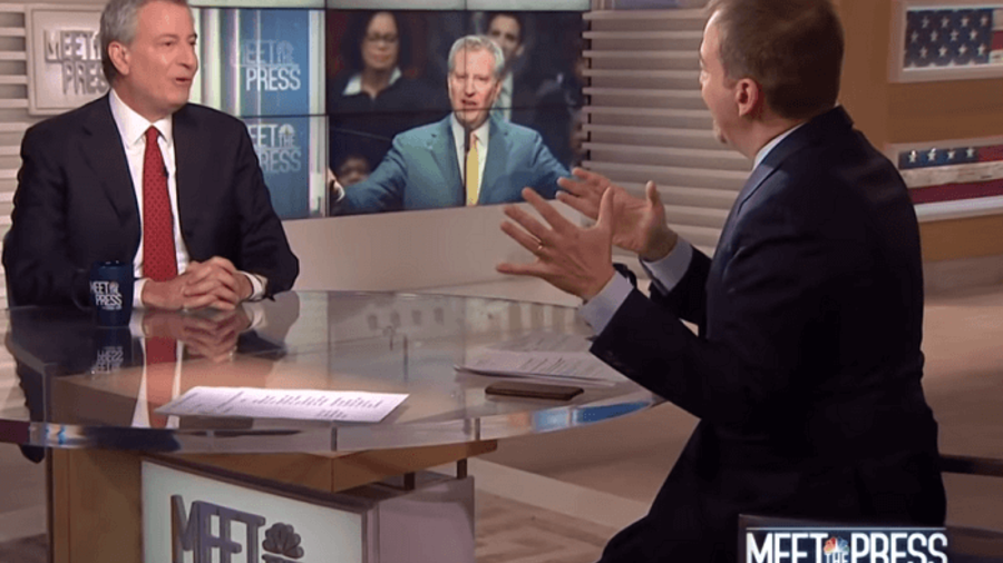 Bill de Blasio (Bürbermeister New York City) im TV-Interview auf NBC News