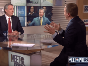 Bill de Blasio (Bürbermeister New York City) im TV-Interview auf NBC News