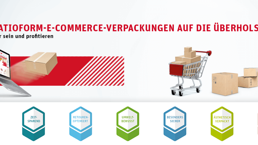 Mit ratioform-E-Commerce-Verpackungen auf die &Uuml;berholspur! Jetzt Erster sein und profitieren.