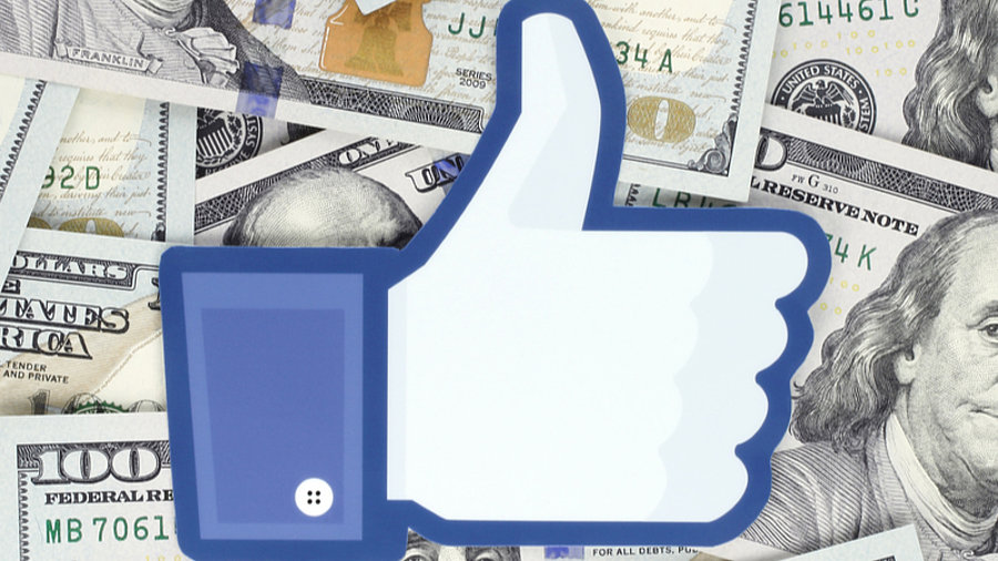 Facebook Like-Button auf Geld