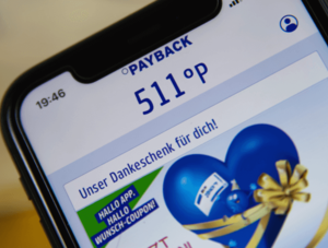 Punkte des Treuesystems Payback auf einem Smartphone