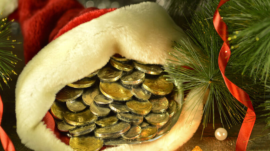 Weihnachtsm&uuml;tze mit Geld