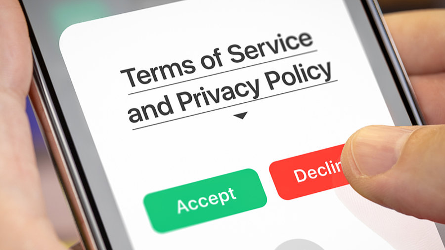 Akzeptanz der Datenschutzbestimmungen auf Smartphone