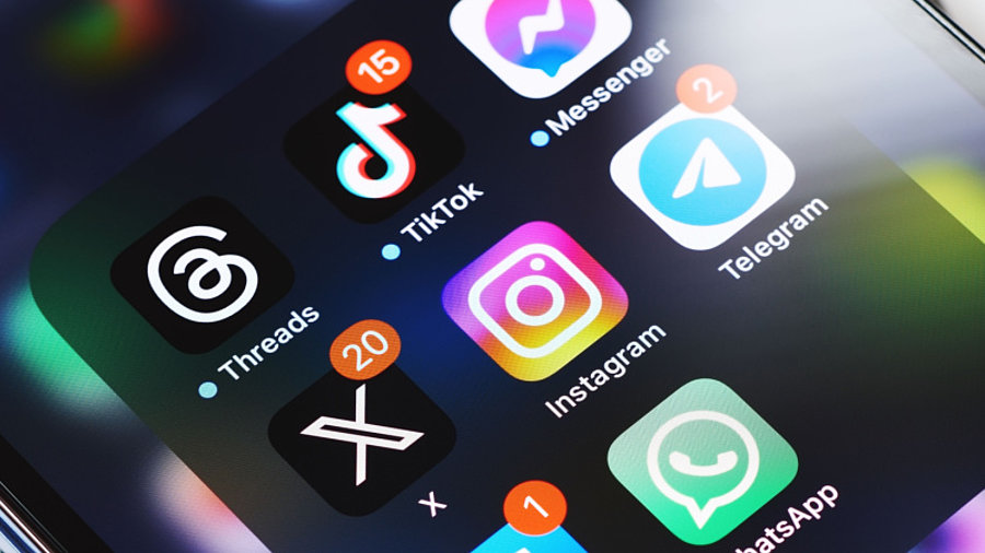 Social Media App-Icons auf dem Smartphone