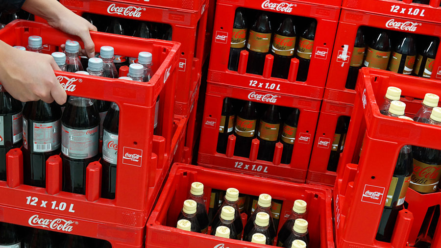 Coca-Cola-Kisten im Supermarkt