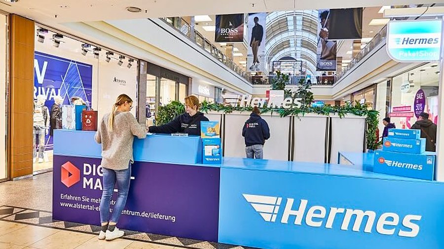 Hermes im Hamburger Einkaufscenter