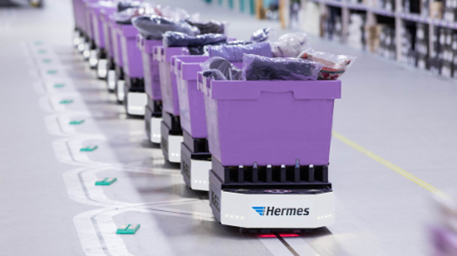 Neue Komissionier- und Sortiertechnik von Hermes Fulfilment