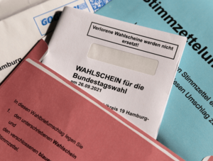 Briefwahlunterlagen Bundestagswahl 2021