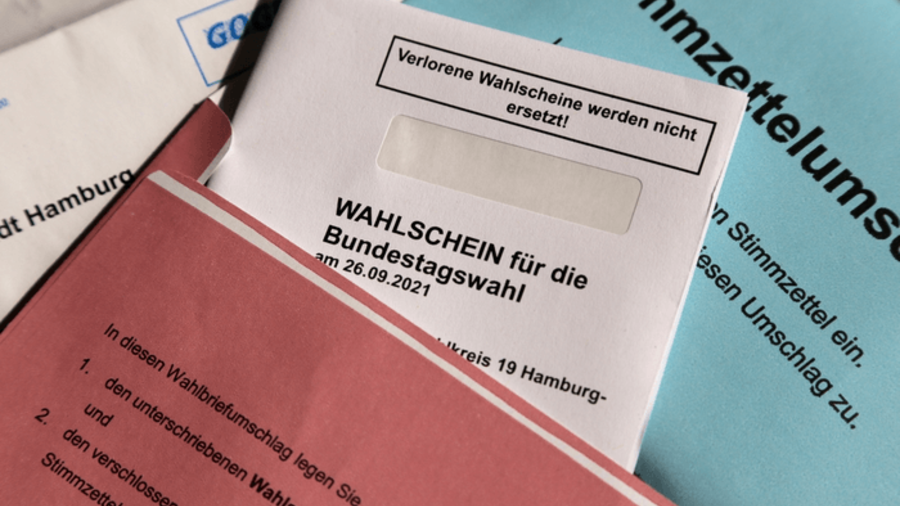 Briefwahlunterlagen Bundestagswahl 2021