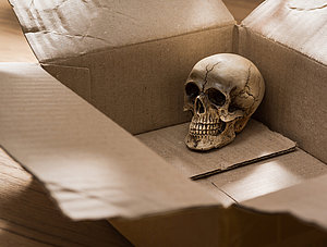 Totenkopf in Paket