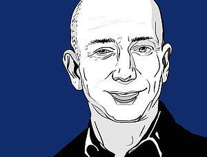 Zeichnung von Amazon-Gründer Jeff Bezos