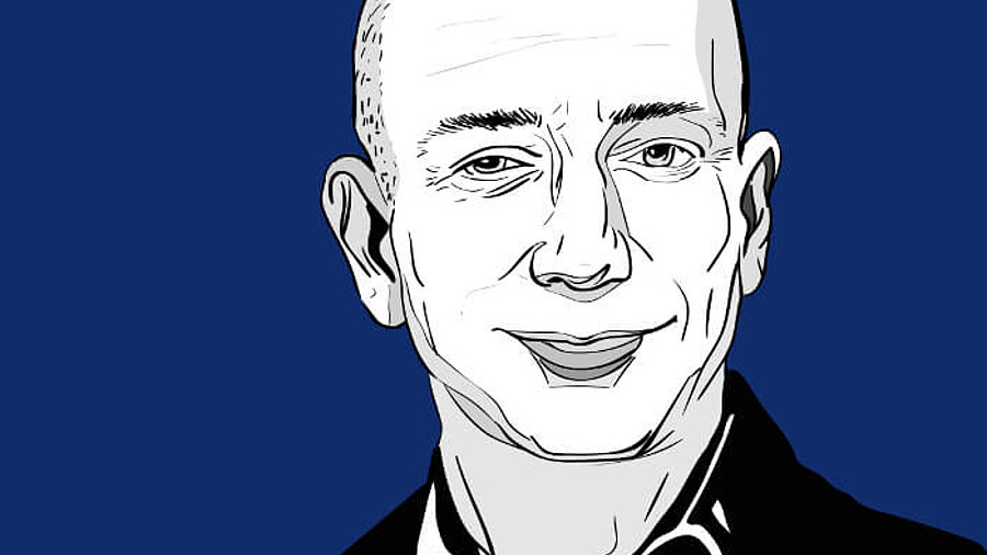 Zeichnung von Amazon-Gründer Jeff Bezos