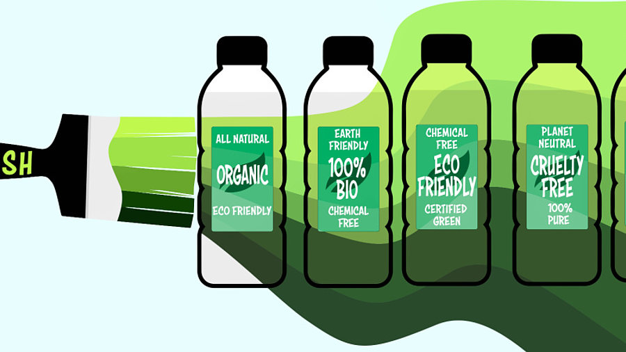 Greenwash-Etiketten auf Konsumg&uuml;tern