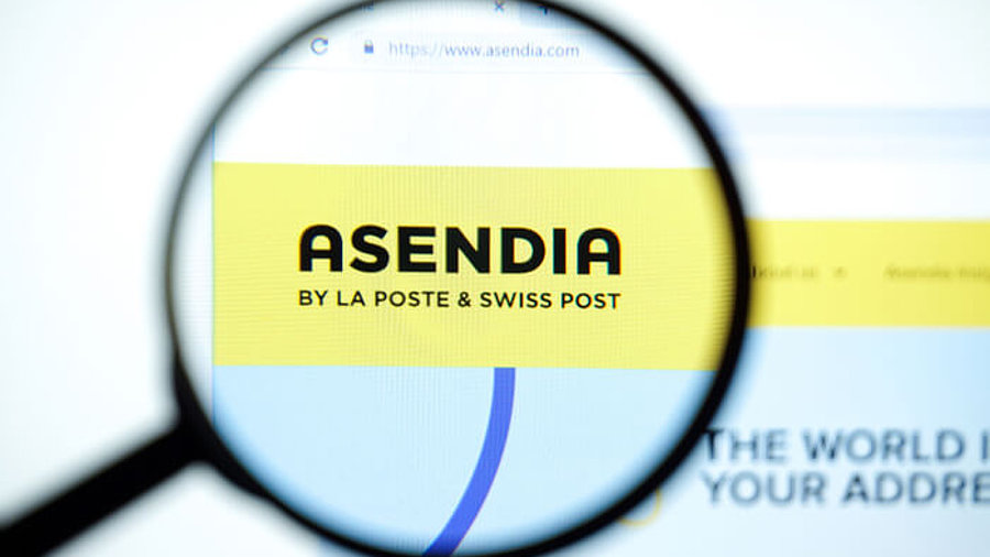 Asendia - La Poste &amp; Swiss Post Webseitenauschnitt