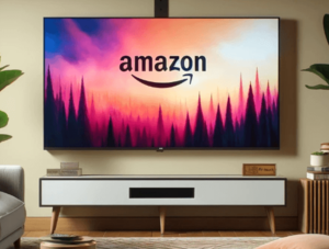 TV-Gerät mit einem Amazon-Logo auf dem Bildschirm: Die Suche nach passenden Streaming-Inhalten will Amazon künftig noch leichter machen.