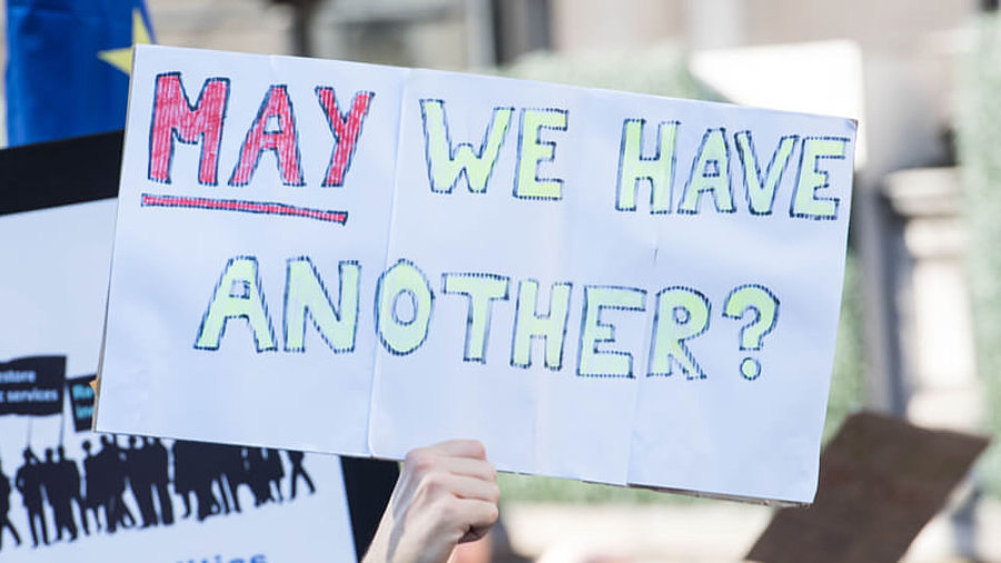 Protestschild f&uuml;r den Brexit