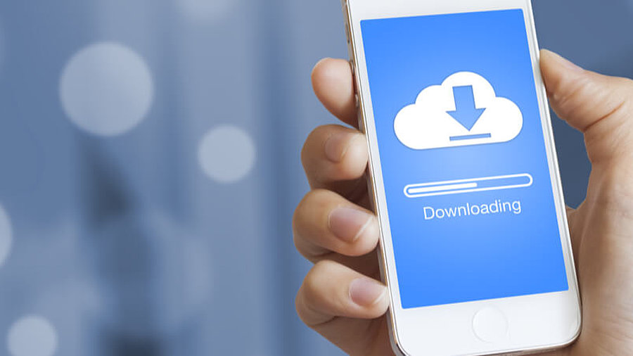 Download-Symbol auf Smartphone.