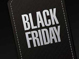 Schwarzes Preisschild mit Black Friday