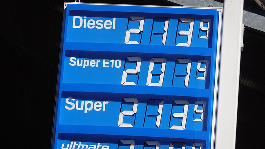 Preistafel Spritpreise an Tankstelle