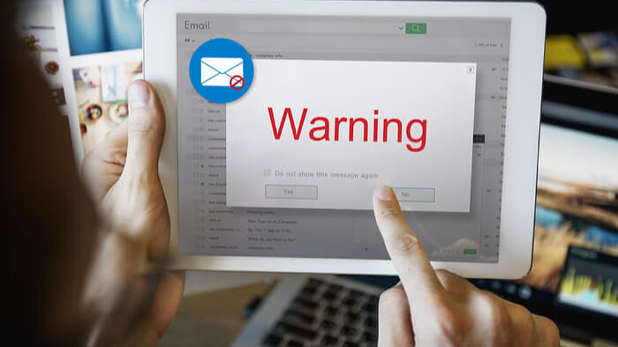 Mail mit Warning Pop-Up