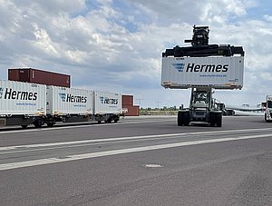 Hermes Container für Schienentransport