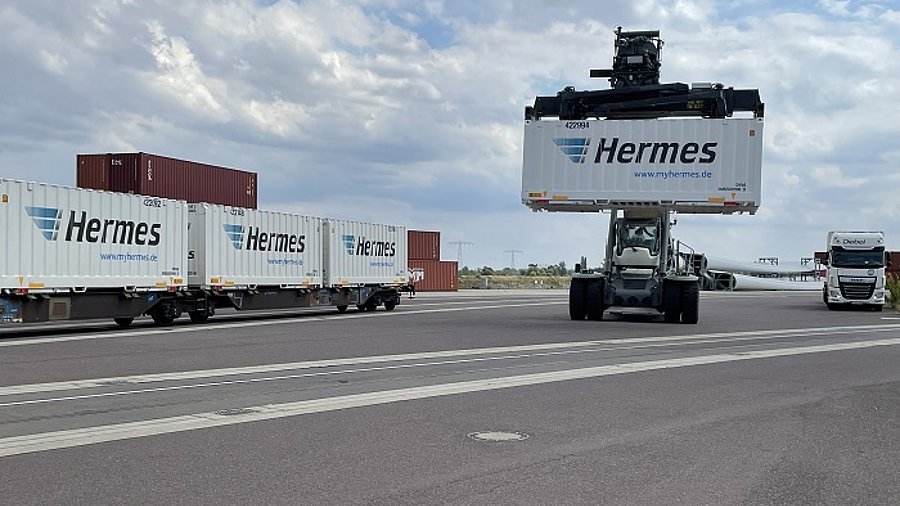 Hermes Container für Schienentransport