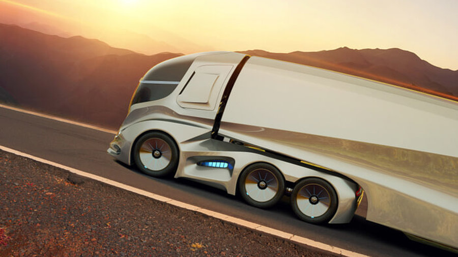 Futuristischer autonomer Lkw