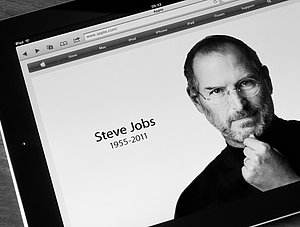 Steve Jobs auf Tablet