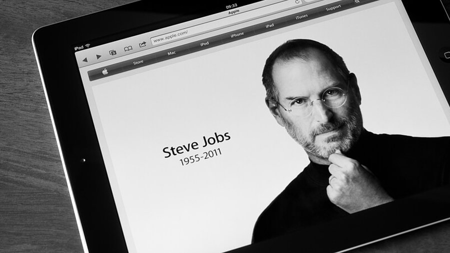 Steve Jobs auf Tablet