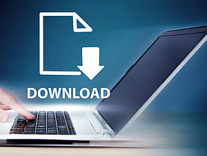 Laptop mit Download-Icon