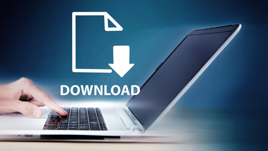 Laptop mit Download-Icon