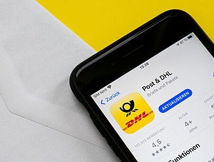 Post DHL App auf Smartphone