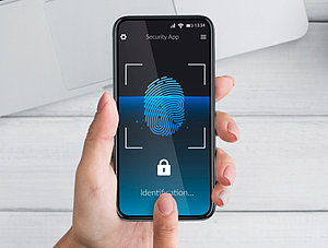 Fingerabdruck Scan auf Smartphone