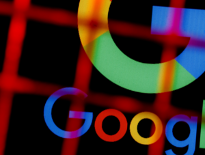 Google Logo hinter Gittern