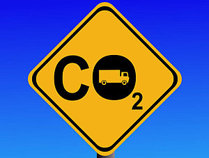 Warnschild CO2 Emission