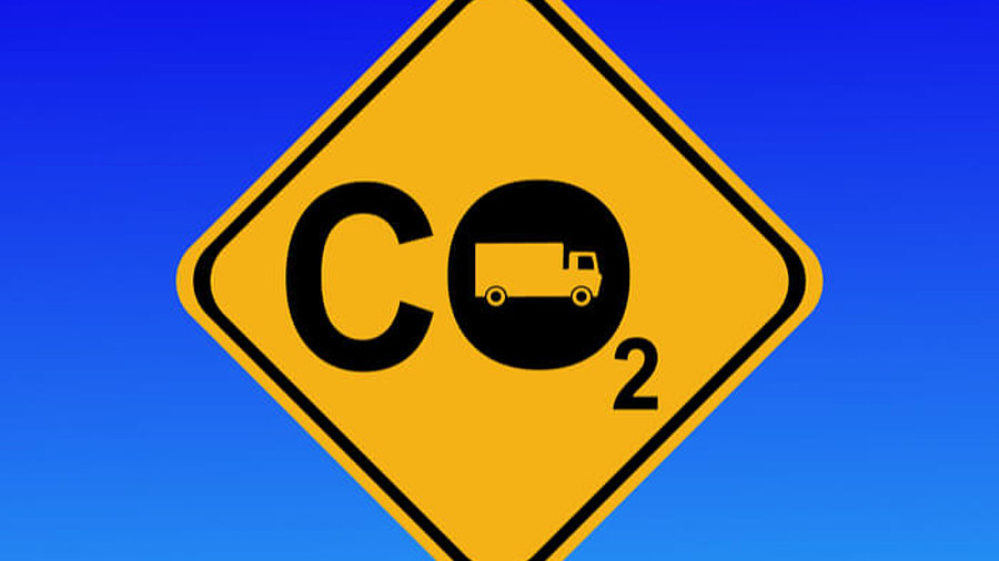 Warnschild CO2 Emission