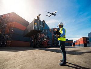 Verschiedene Logistik Container Luft