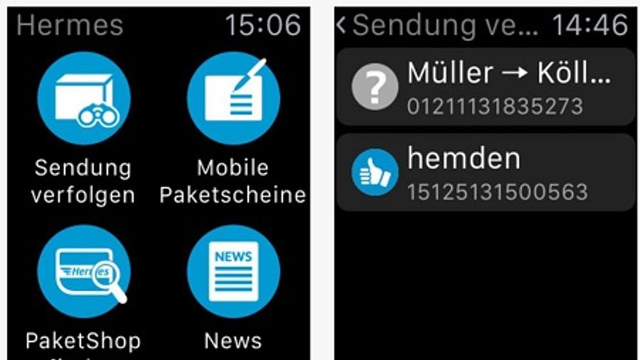 Screenshot iTunes - Hermes Paket - Mobiler Paketschein, Sendungsverfolgung, PaketShop-Finder, Versand