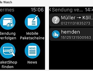 Screenshot iTunes - Hermes Paket - Mobiler Paketschein, Sendungsverfolgung, PaketShop-Finder, Versand