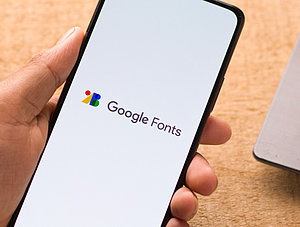 Google Fonts Schriftzug auf Smartphone