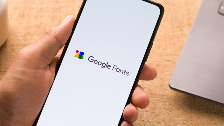 Google Fonts Schriftzug auf Smartphone