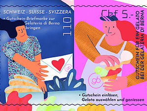 Eis-Briefmarke der Schweizerischen Post