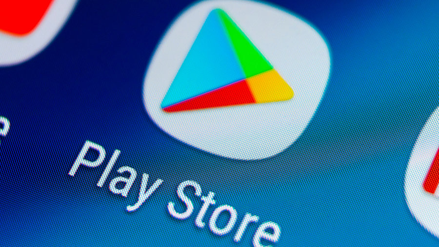 Google PlayStore Logo auf Smartphone-Display