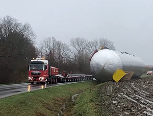 Schwertransport-Unfall in Sögel