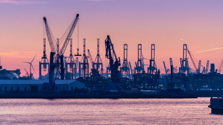 Hamburger Hafen Silhouette