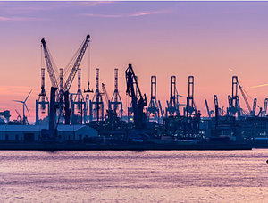 Hamburger Hafen Silhouette