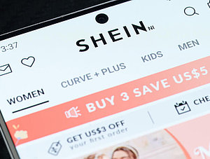 Shein auf einem Smartphone